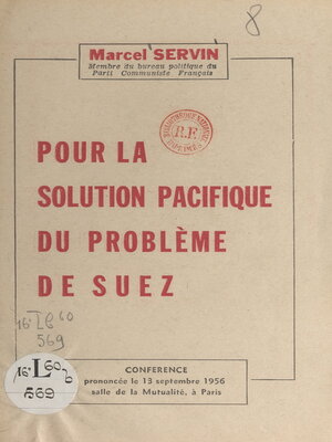 cover image of Pour la solution pacifique du problème de Suez